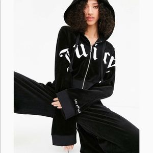 Velour Juicy Couture Black zip up jacket